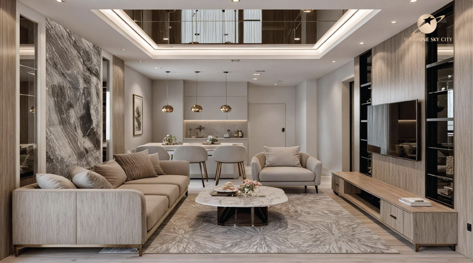 mặt bằng căn hộ 2PN Sunshine Sky City