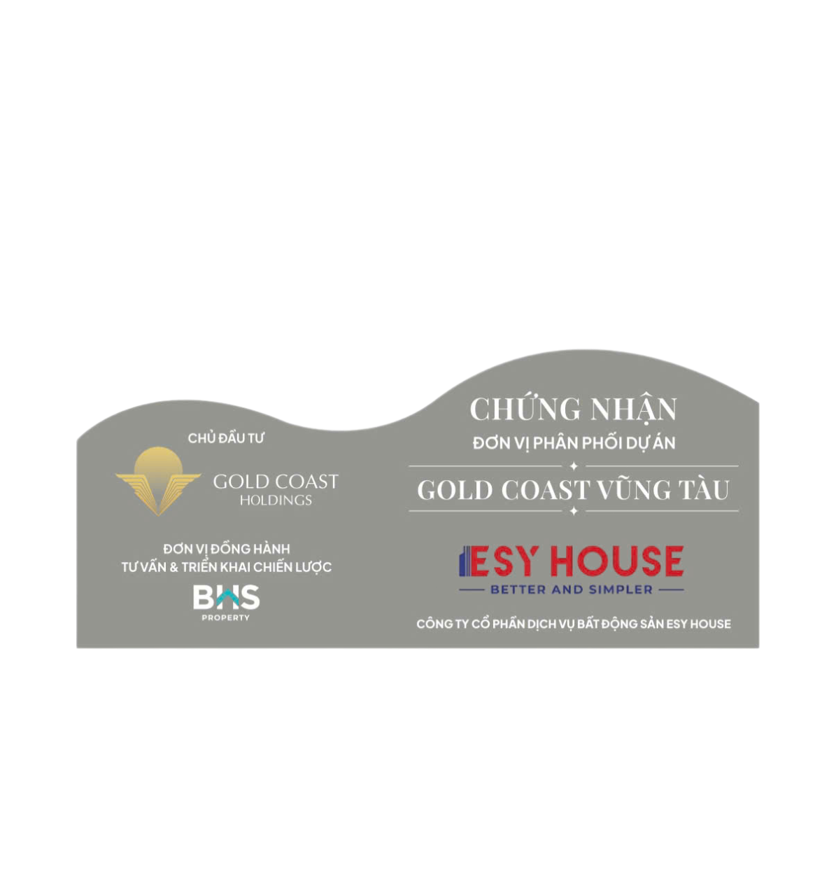 Chứng nhận hợp tác phân phối chiến lược dự án Gold Coast Vũng Tàu được trao cho Esy House