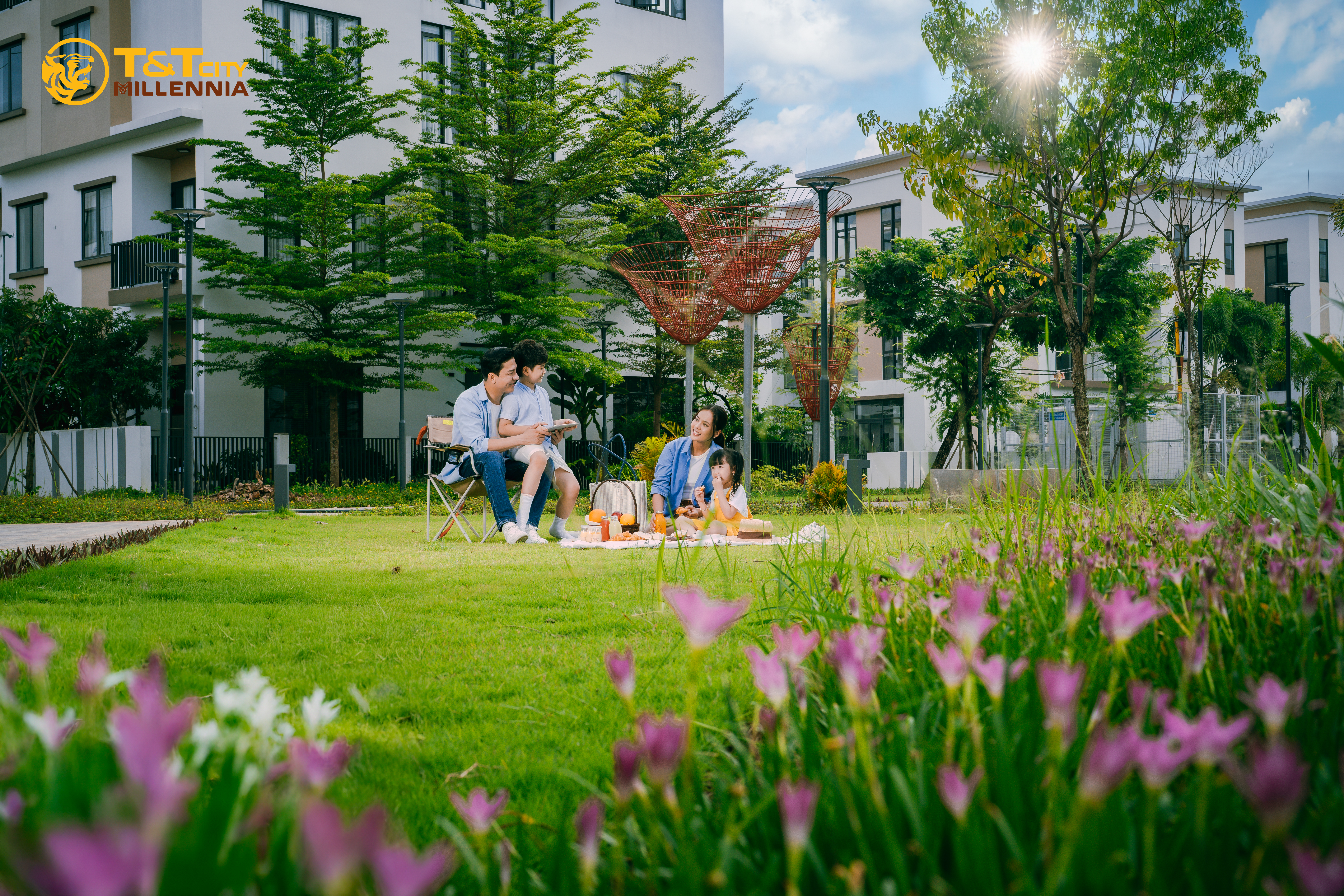 Tiểu khu Đảo Tiện ích Sinh thái gây ấn tượng với không gian xanh mát và mật độ xây dựng thấp chỉ 34%