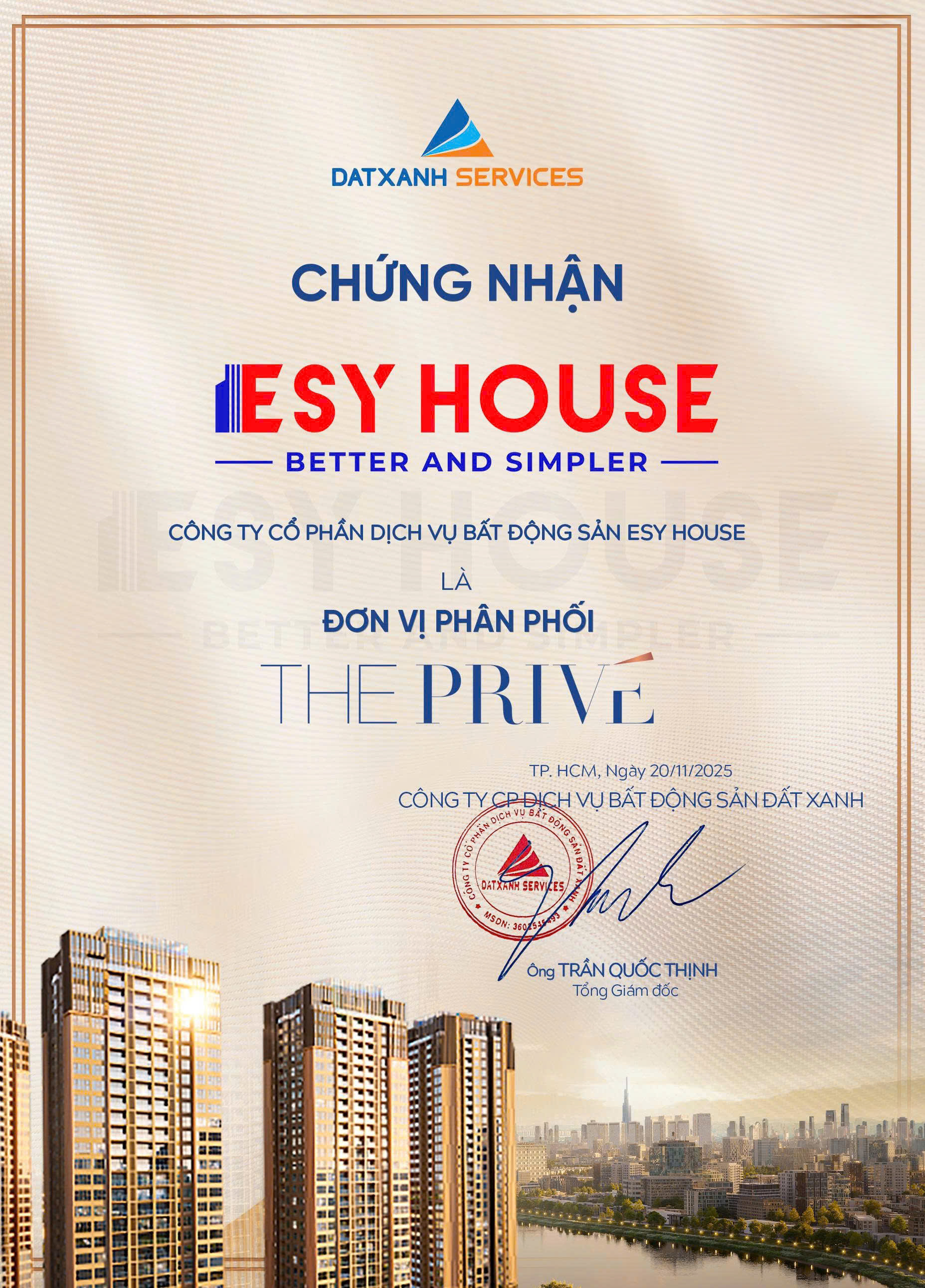 ESY HOUSE chính thức trở thành đơn vị phân phối chiến lược dự án The Privé, hứa hẹn bùng nổ thị trường bất động sản phía Đông năm 2026.