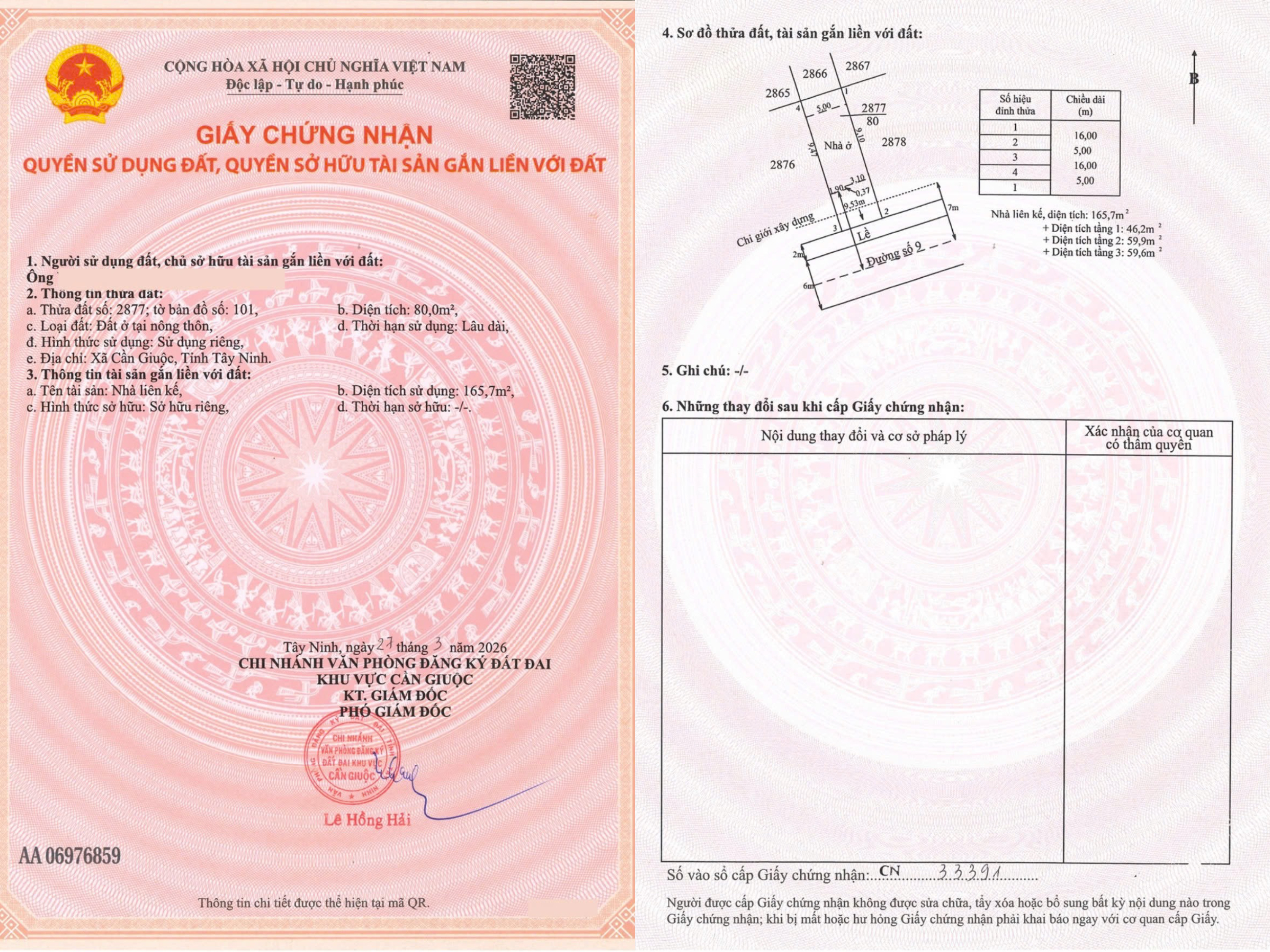 Phôi sổ hồng riêng lẻ từng sản phẩm tại dự án Elite Life do chủ đầu tư Tân Thái Thịnh công bố.