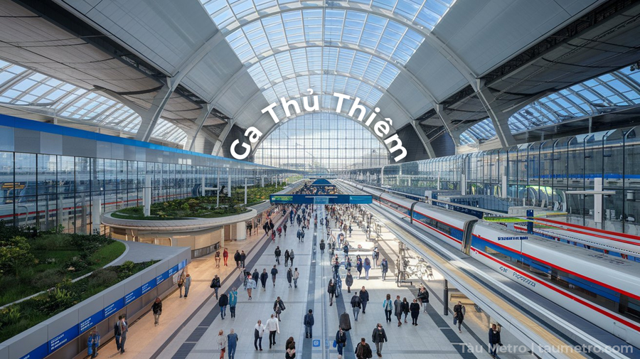 Ga Thủ Thiêm được định hướng phát triển theo mô hình các đại nhà ga thế giới, trở thành điểm hội tụ giao thương và văn hóa sầm uất.