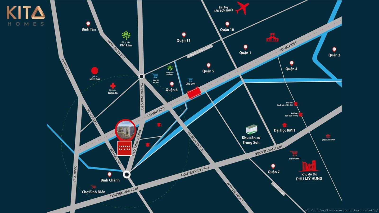 Sơ đồ vị trí dự án Ansana by KITA